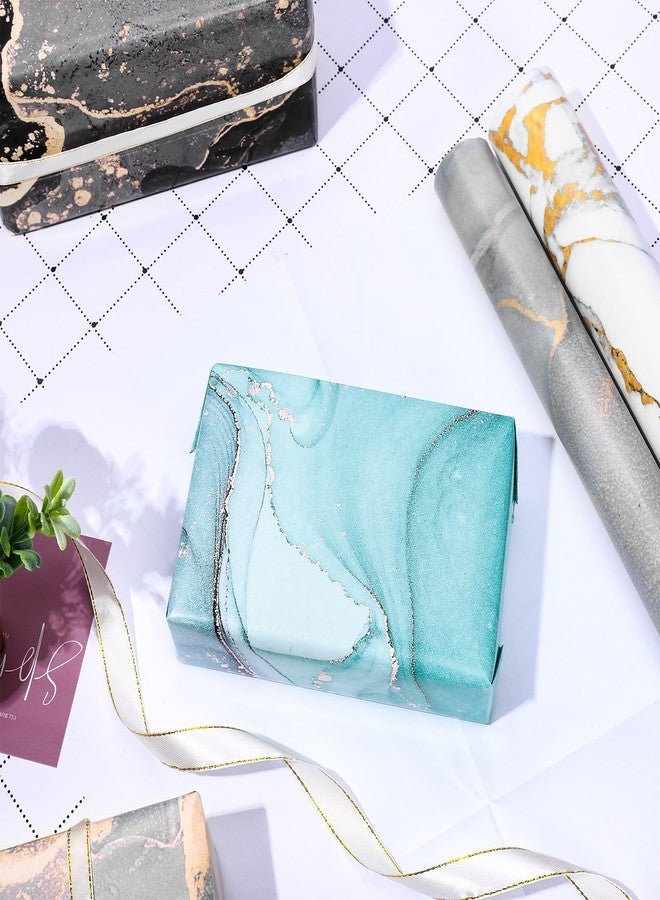 Whaline 12 Sheet Marble Wrapping Paper 6 Designs Colorful Gift Wrap Paper Folded Flat DIY Craft Art Paper for Wedding Birthday Party Decor Wrapping Supplies, 19.7 x 27.6 inch - Image 4